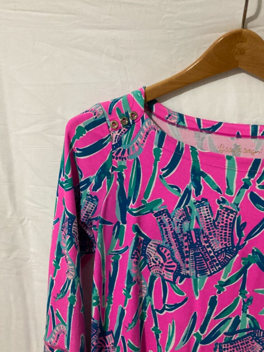 Lily Pulitzer Women S Stretch Blue Purple Pink Dress Casual Graphic Print South - Picture 5 of 12